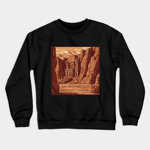 The Ancient City of Petra, Jordan illustration Crewneck Sweatshirt by KOTYA